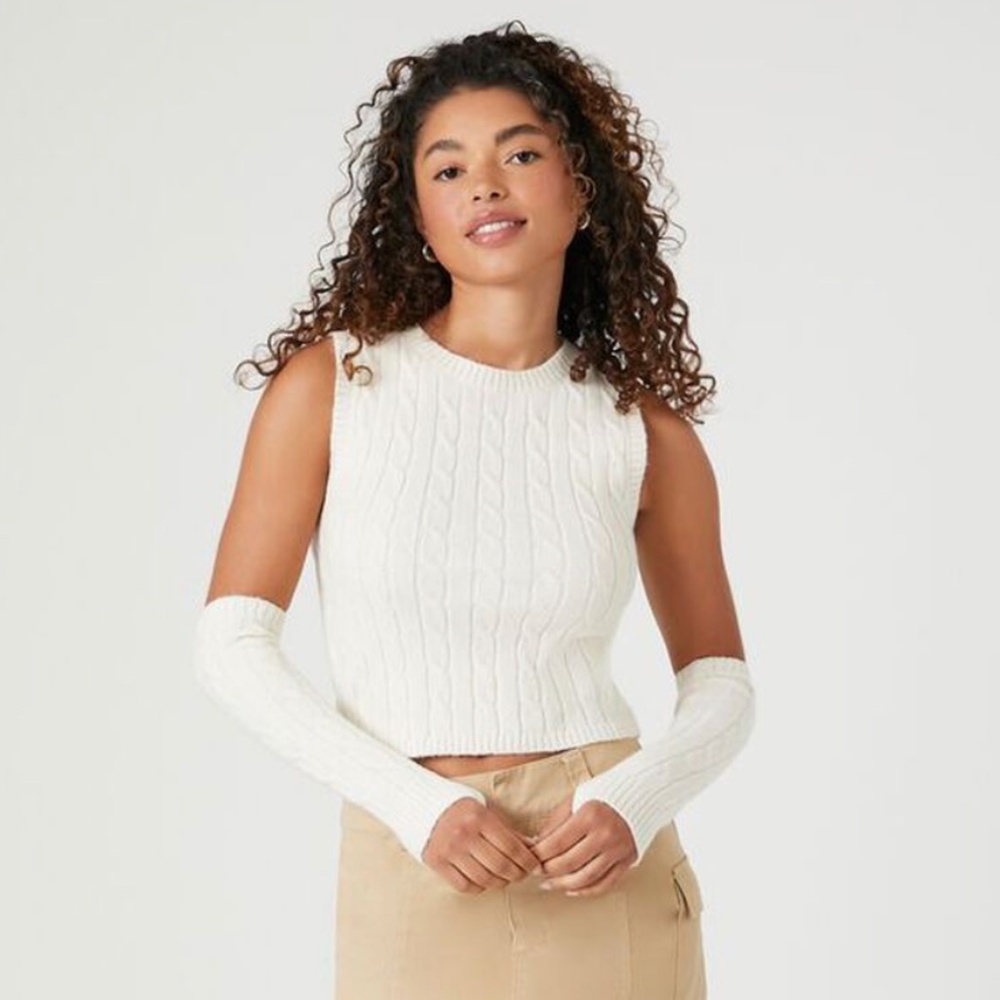 Forever 21 sweater tank top with arm warmers